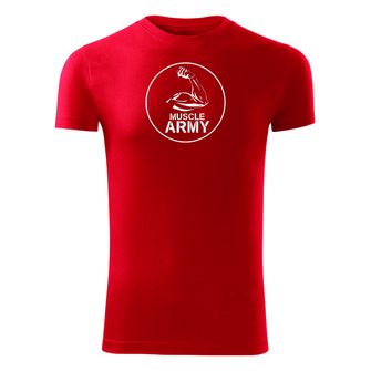 DRAGOWA μπλούζα γυμναστικής T-shirt μυϊκός στρατός δικέφαλος, κόκκινο 180g/m2