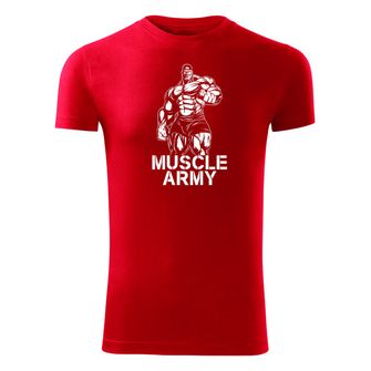 DRAGOWA μπλουζάκι γυμναστικής muscle army man, κόκκινο 180g/m2