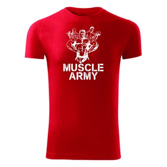 DRAGOWA fitness t-shirt muscle army team, κόκκινο 180g/m2