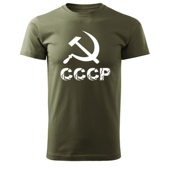 DRAGOWA κοντό t-shirt cccp, λαδί 160g/m2
