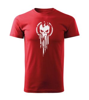 DRAGOWA κοντό T-shirt κρανίο, κόκκινο 160g/m2