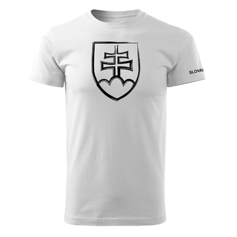 DRAGOWA κοντό T-shirt με σλοβακικό έμβλημα, λευκό 160g/m2
