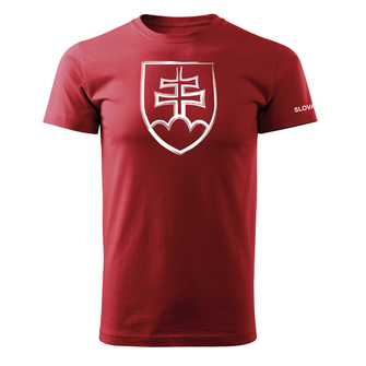 DRAGOWA κοντό μπλουζάκι με σλοβακικό έμβλημα, κόκκινο 160g/m2