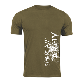 DRAGOWA κοντό T-shirt spartan army WAR, λαδί 160g/m2