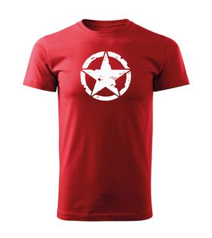 DRAGOWA κοντό μπλουζάκι αστέρι, κόκκινο 160g/m2