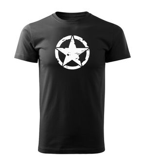 DRAGOWA κοντό μπλουζάκι αστέρι, μαύρο 160g/m2