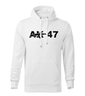 DRAGOWA ανδρικό φούτερ με κουκούλα AK-47, λευκό 320g/m2
