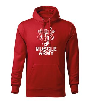 DRAGOWA ανδρικό φούτερ με κουκούλα muscle army team, κόκκινο 320g/m2