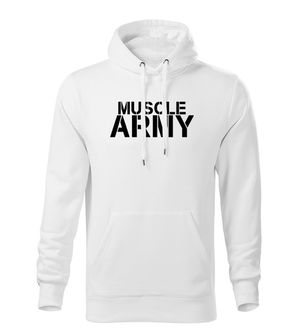 DRAGOWA ανδρικό muscle army hoodie, λευκό 320g/m2