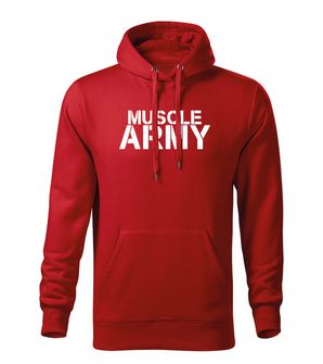 DRAGOWA ανδρικό muscle army hoodie, κόκκινο 320g/m2