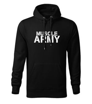 DRAGOWA ανδρικό muscle army hoodie, μαύρο 320g/m2