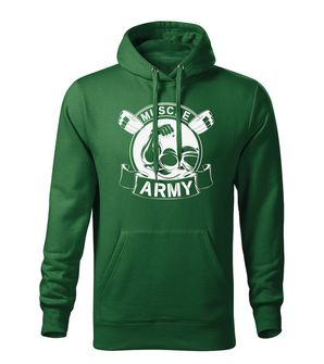 DRAGOWA ανδρική μπλούζα με κουκούλα muscle army original, πράσινο 320g/m2