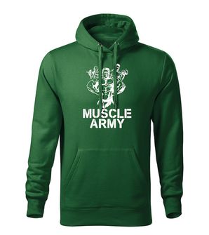 DRAGOWA ανδρική μπλούζα με κουκούλα muscle army team, πράσινο 320g/m2