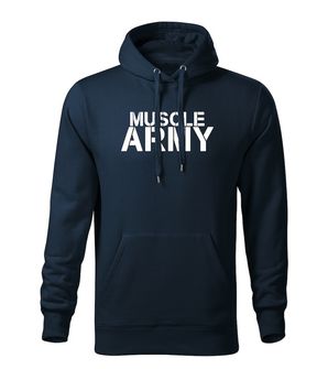 DRAGOWA ανδρικό muscle army hoodie, σκούρο μπλε 320g/m2