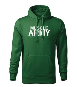 DRAGOWA ανδρικό muscle army hoodie, πράσινο 320g/m2