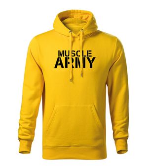 DRAGOWA ανδρικό muscle army hoodie, κίτρινο 320g/m2