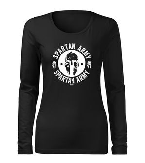 DRAGOWA Slim γυναικείο μακρυμάνικο T-shirt Archelaos, μαύρο 160g/m2