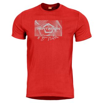Pentagon Contour T-shirt, κόκκινο
