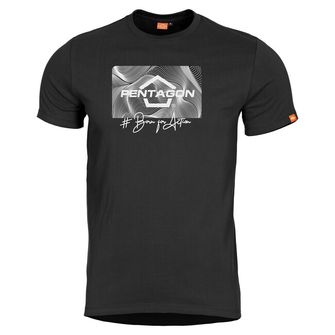 Pentagon Contour T-shirt, μαύρο