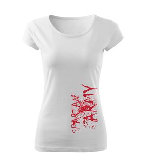 DRAGOWA γυναικείο κοντό T-shirt War, λευκό 150g/m2