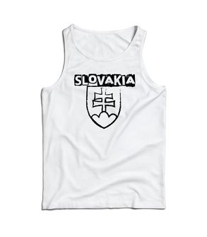 DRAGOWA ανδρική μπλούζα Σλοβακικό έμβλημα με επιγραφή, λευκό 160g/m2