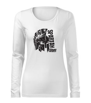 DRAGOWA Slim γυναικείο μακρυμάνικο T-shirt Leon, λευκό 160g/m2