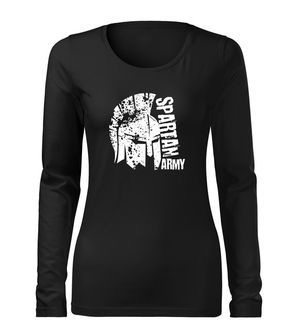DRAGOWA Slim γυναικείο μακρυμάνικο T-shirt Leon, μαύρο 160g/m2