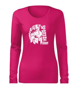DRAGOWA Slim γυναικείο μακρυμάνικο T-shirt Leon, ροζ 160g/m2