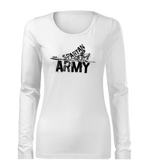 DRAGOWA Slim γυναικείο μακρυμάνικο T-shirt Nabis, λευκό 160g/m2