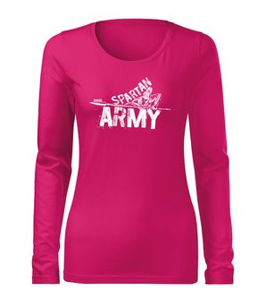DRAGOWA Slim γυναικείο μακρυμάνικο T-shirt Nabis, ροζ 160g/m2