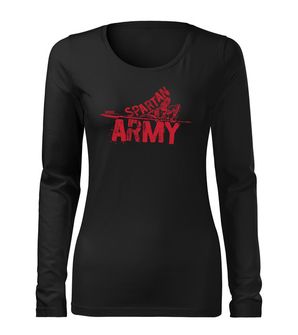 DRAGOWA Slim γυναικείο μακρυμάνικο t-shirt RedNabis, μαύρο 160g/m2