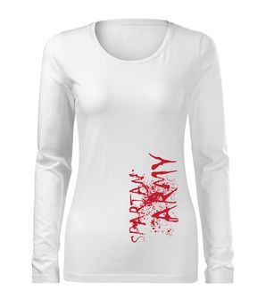 DRAGOWA Slim γυναικείο μακρυμάνικο T-shirt War, λευκό 160g/m2