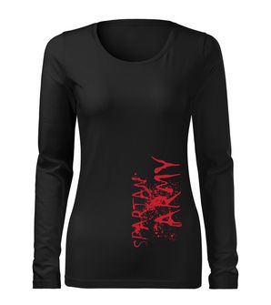 DRAGOWA Slim γυναικείο μακρυμάνικο t-shirt RedWar, μαύρο 160g/m2